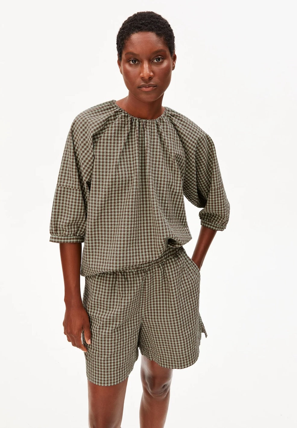 Vichy Seersucker Blouse