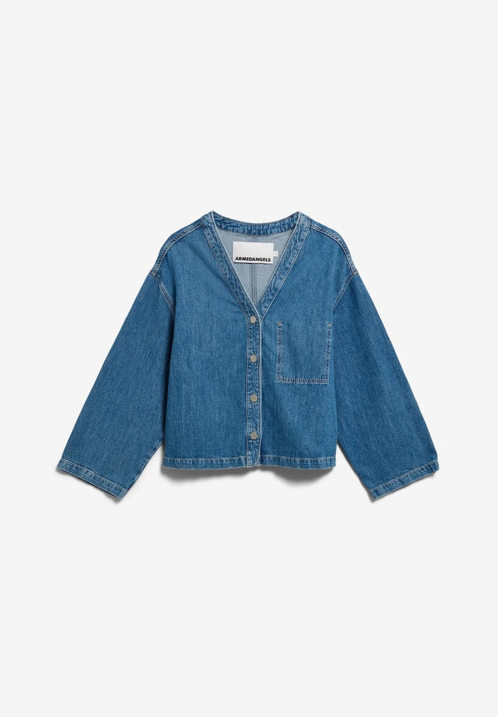 Linen Blend Denim Jacket
