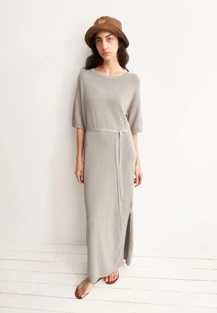 Linen Blend Maxi Knit Dress