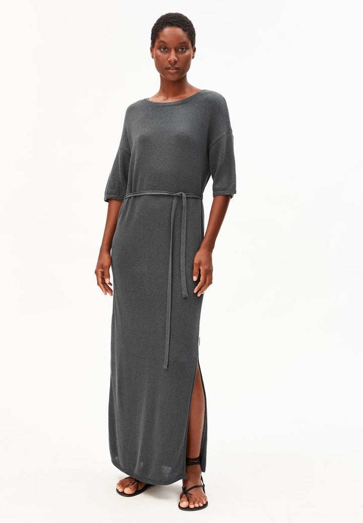 Linen Blend Maxi Knit Dress