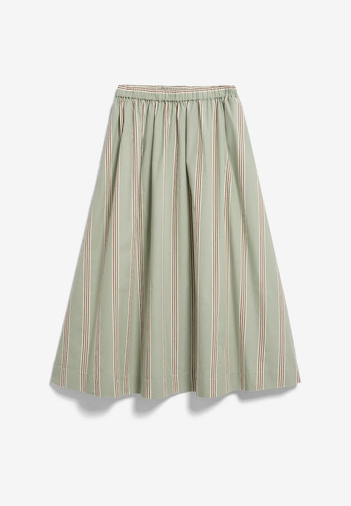 Stripe A-Line Midi Skirt