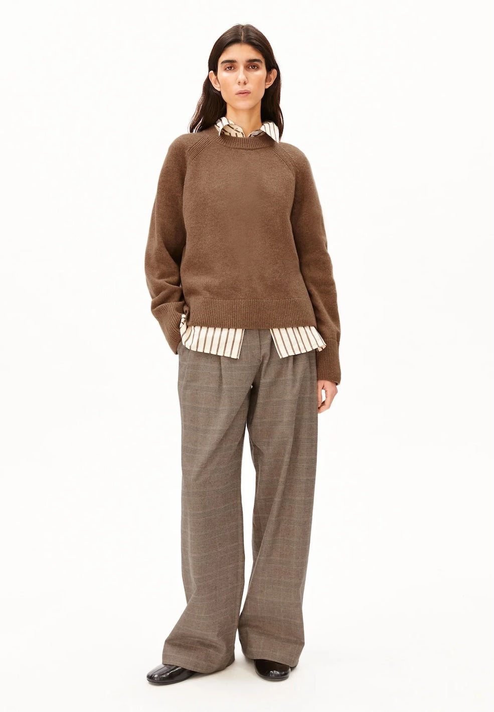 Check Wide Pleated Pant