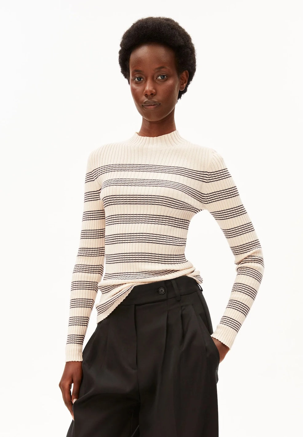 Alaania Striped Knit Sweater