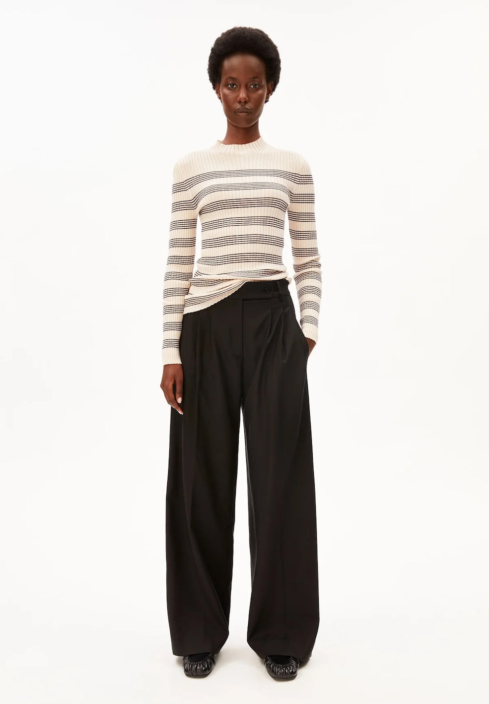 Alaania Striped Knit Sweater