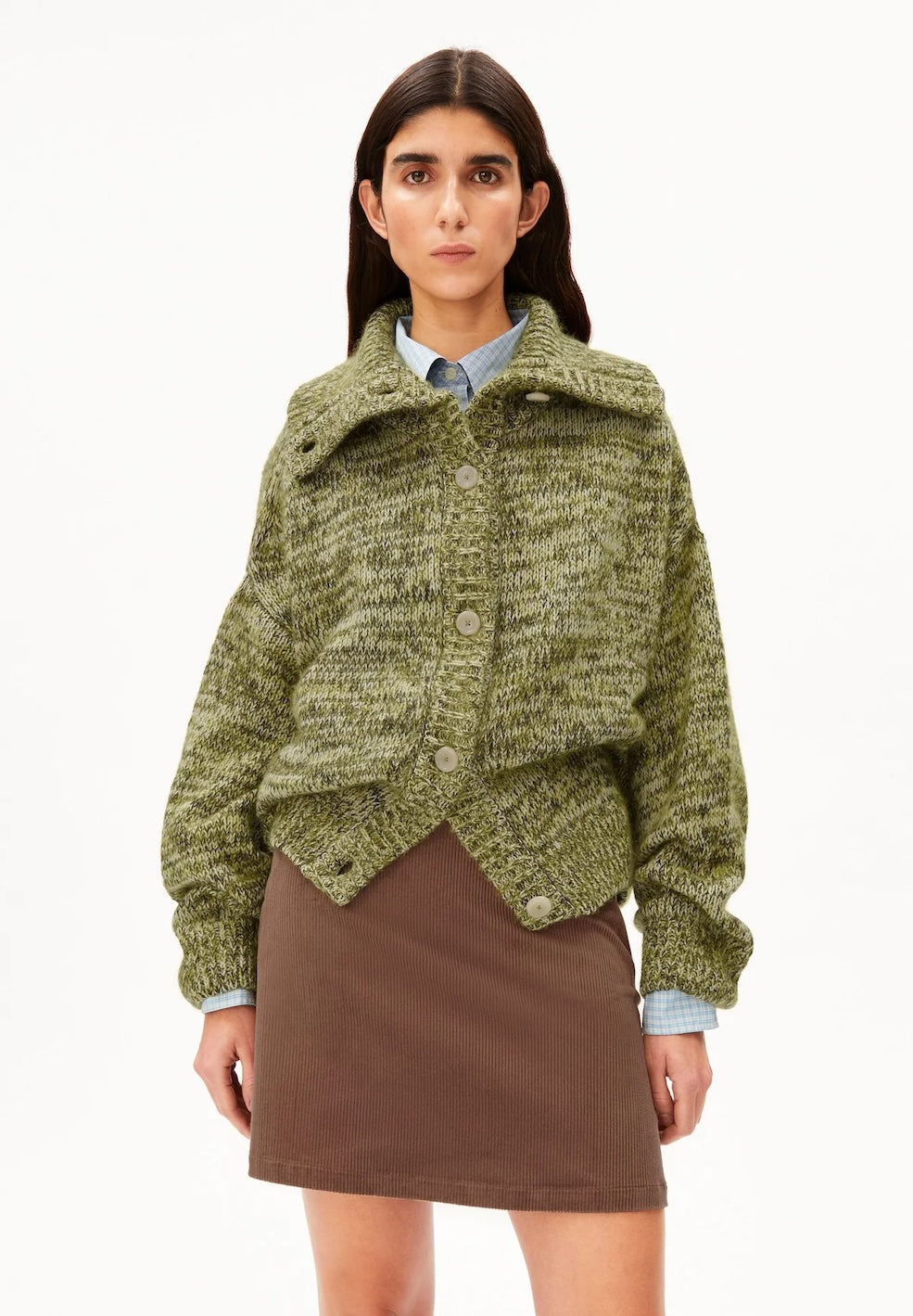 Moulinè Brushed Knit Cardigan