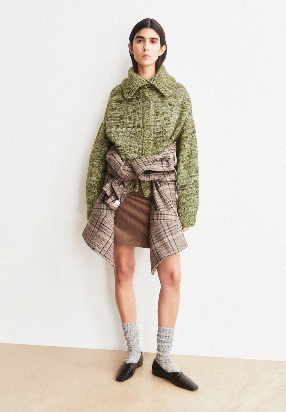 Moulinè Brushed Knit Cardigan