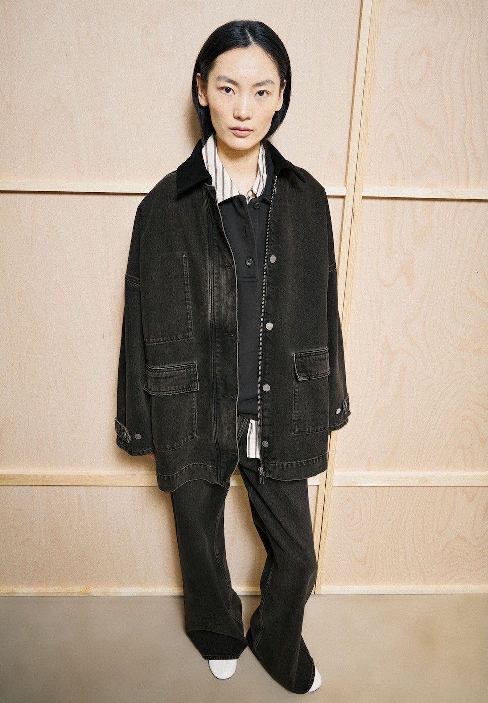 Cord Collar Denim Jacket