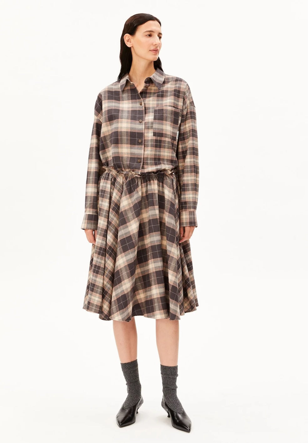 Nalaani Patched Check Blouse