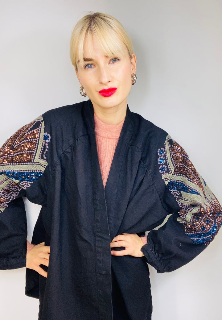 Glitzerkimono schwarz