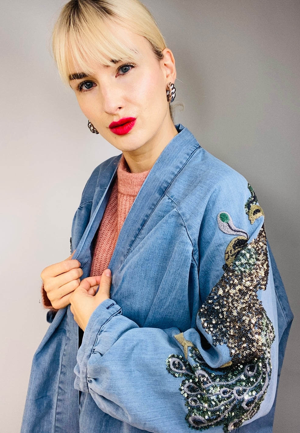 Glitzerkimono hellblau